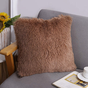 Faux Fur Plushy Throw Pillow